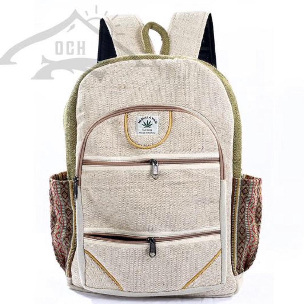 100% Handmade Multi Pocket Hemp Backpack